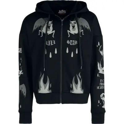 Killstar - Gothic Luvjacka - Adventure Time - Demon Eyes Hoodie - XS 4XL - för  svart