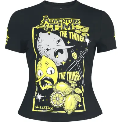 Killstar - Gothic T-shirt - Killstar - Adventure Time The Thing Fitted T Shirt - S 4XL - för Dam - svart/gul