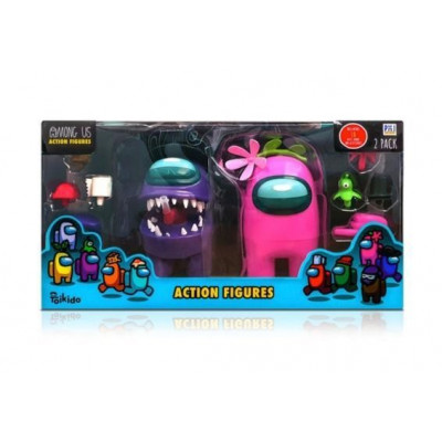 Among Us Action Figurer 17cm 2-pack (Välj mellan 2 olika varianter) : Model - Pink & Purple