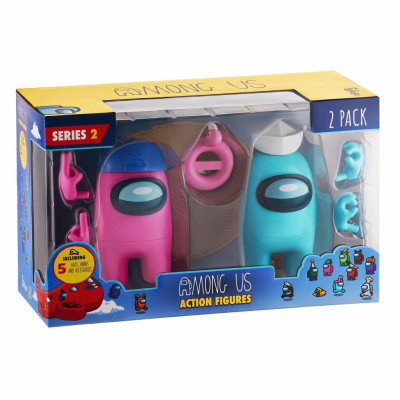 Among Us Action Figurer 2-pack s2 : Model - Pink & Cyan