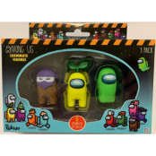 Among Us Crewmate Figur 3-pack Brown, Yellow, Green
