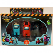 Among Us Crewmate Figur 3-pack Cyan, Red, Black