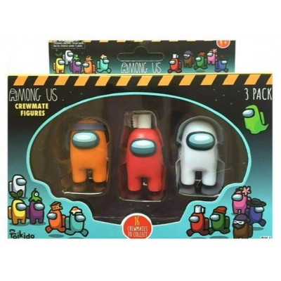 Among Us Crewmate Figur 3-pack Orange, Red, White