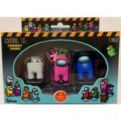 Among Us Crewmate Figur 3-pack White, Pink, Blue