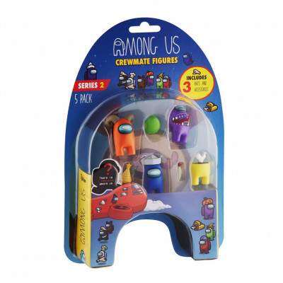 Among Us Crewmate Figur 5-pack : Model - Orange & Purple