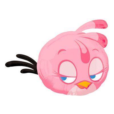 Folieballong Angry Birds Rosa