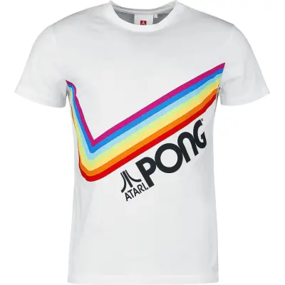 Atari - gaming T-shirt - Pong - Pride Rainbow - S 3XL - för Herr - vit