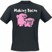 Tierisch - Fun T-shirt - Making Bacon - L 4XL - för Herr - svart