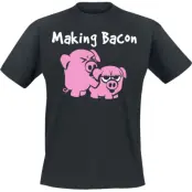 Tierisch - Fun T-shirt - Making Bacon - L 4XL - för Herr - svart