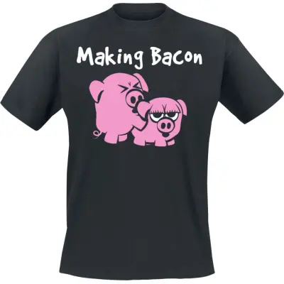 Tierisch - Fun T-shirt - Making Bacon - L 4XL - för Herr - svart