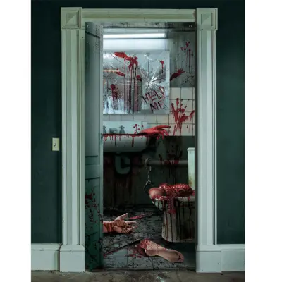 Dörrdekor Blodigt Badrum 80x180cm