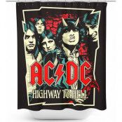 AC/DC Duschdraperi - Highway To Hell - för  flerfärgad