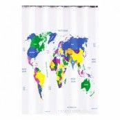 Duschdraperi Världskarta