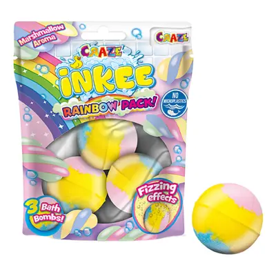Inkee Badbomber Marshmallow Regnbåge - 3-pack