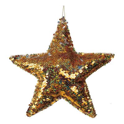 Julhänge Stjärna med Paljetter Guld