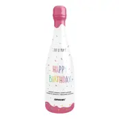 Konfettikanon Flaska Happy Birthday Rosa - 32 cm