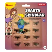 Svarta Spindlar Skämtartikel - 12-pack