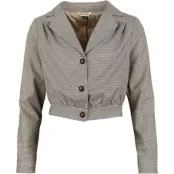 Banned Retro - Rockabilly Kavaj - Robin Houndstoot Jacket - XS XL - för Dam - brun