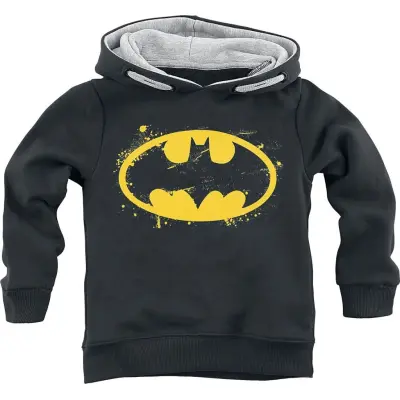 Batman - DC Comics Luvtröja - Barn - Spray Logo - 116 164 - för barn - svart