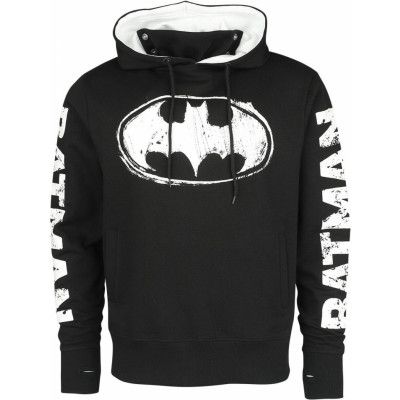 Batman - DC Comics Luvtröja - Logo - Destroyed - S M - för Herr - svart/grå