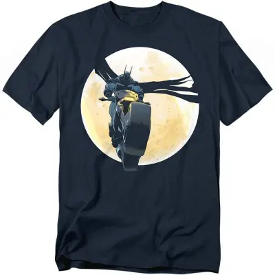 Batman - DC Comics T-shirt - Batman Absolute Motorcycle Moon - M 5XL - för Herr - marinblå