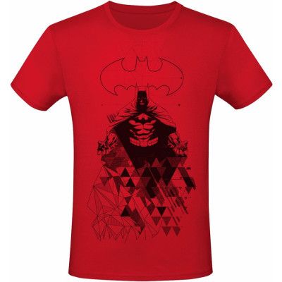 Batman - DC Comics T-shirt - Geometric Lines - S XXL - för Herr - röd