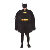 Superhjälte med Muskler Svart Teen Maskeraddräkt - One size