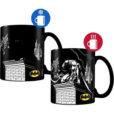 Batman - DC Comics Mugg - Batman Shadows - Mugg med termisk effekt - för None - svart/vit/gul
