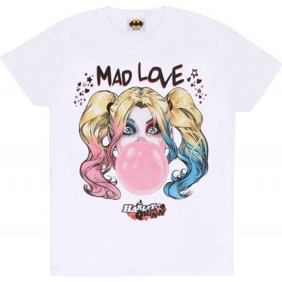 Batman - DC Comics T-shirt - Batman - Harley Quinn Mad Love - M L - för Herr - vit