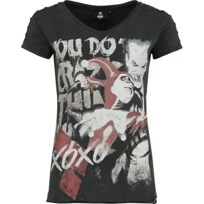 Batman T-shirt - Harley Quinn & Joker - L XXL - för Dam - svart