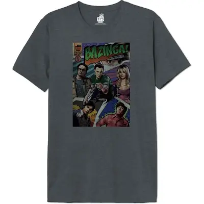 The Big Bang Theory T-shirt - Bazinga! Cover Vintage - S XXL - för Herr - antracit