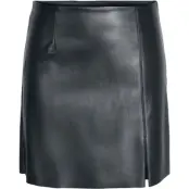 Noisy May Kort kjol - NMClara Penny PU Highwaist Slit Skirt - XS XL - för Dam - svart