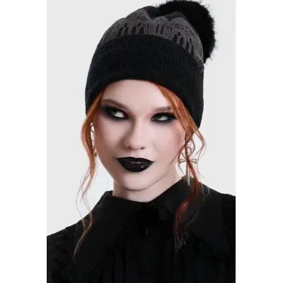 Killstar - Gothic Mössa - CATHEDRA SPIRES BOBBLE HAT - för Dam - svart
