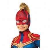 Captain Marvel Barn Mask med Hår - One size