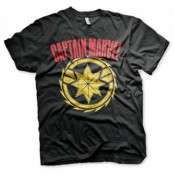 Captain Marvel Distressed Logo T-Shirt, T-Shirt