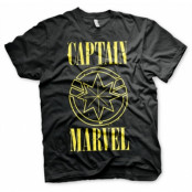 Captain Marvel Yellow Grunge Logo T-Shirt, T-Shirt