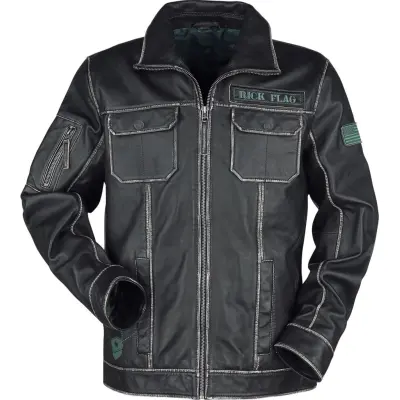 Suicide Squad - DC Comics Läderjacka - 2 - Rick Flag - S M - för Herr - svart