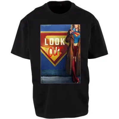 Supergirl - DC Comics T-shirt - Poster Look Out - S 3XL - för Herr - svart