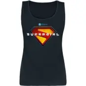 Supergirl - DC Comics Topp - Colourful Logo - S XXL - för Dam - svart