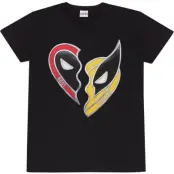 Deadpool T-shirt - Deadpool And Wolverine - Best Friends - S XXL - för Herr - svart
