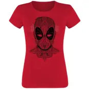 Deadpool - DC Comics T-shirt - Ornamental - S XXL - för Dam - mörkröd
