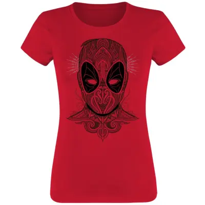 Deadpool - DC Comics T-shirt - Ornamental - S XXL - för Dam - mörkröd