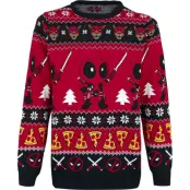 Deadpool - Marvel Christmas jumper - Wish You A Deadpool Christmas - M XL - för Herr - flerfärgad