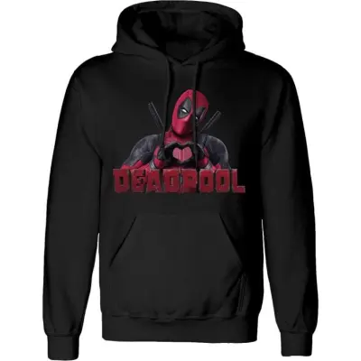 Deadpool - Marvel Luvtröja - Heart U - S XXL - för Herr - svart