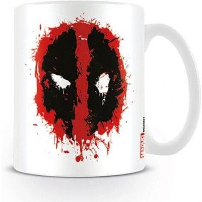 Deadpool - Marvel Mugg - Splatter - för None - vit/svart/röd