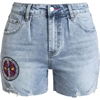 Deadpool - Marvel Shorts - 90 - 27 29 - för Dam - denim/blå