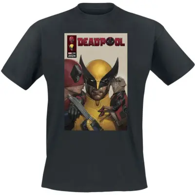 Deadpool - Marvel T-shirt - 3 - Deadpool Kisses to Wolverine - M 3XL - för Herr - svart