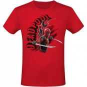 Deadpool - Marvel T-shirt - 3 - Katanas - M XXL - för Herr - röd