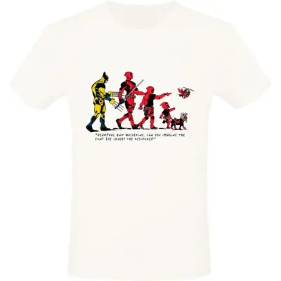Deadpool - Marvel T-shirt - Deadpool And Wolverine - Can You Imagine - S XXL - för Herr - vit