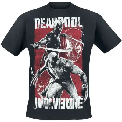 Deadpool - Marvel T-shirt - Deadpool And Wolverine - S 3XL - för Herr - svart